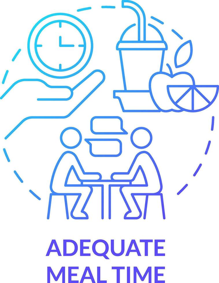 Adequate meal time blue gradient concept icon. School nutrition for better mental health abstract idea thin line illustration. Lunch period. Isolated outline drawing vector