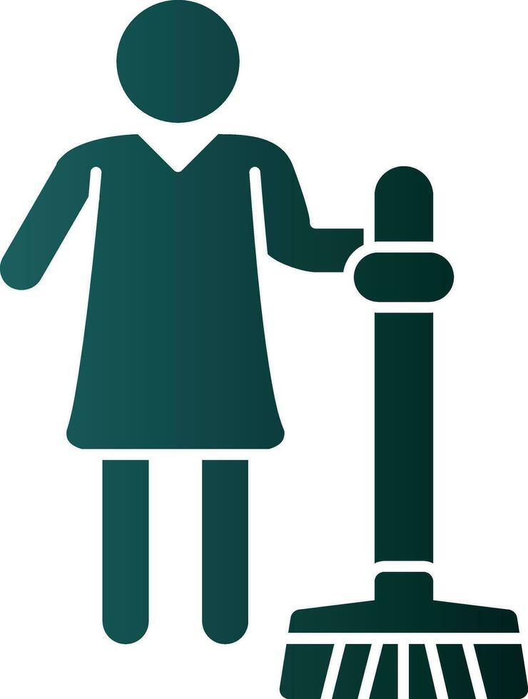 Charwoman Vector Icon Design