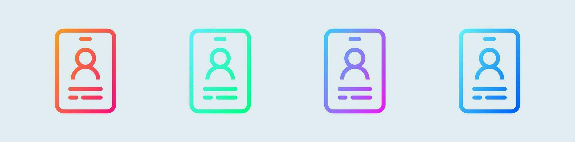 Identity line icon in gradient colors. User signs vector illustration.