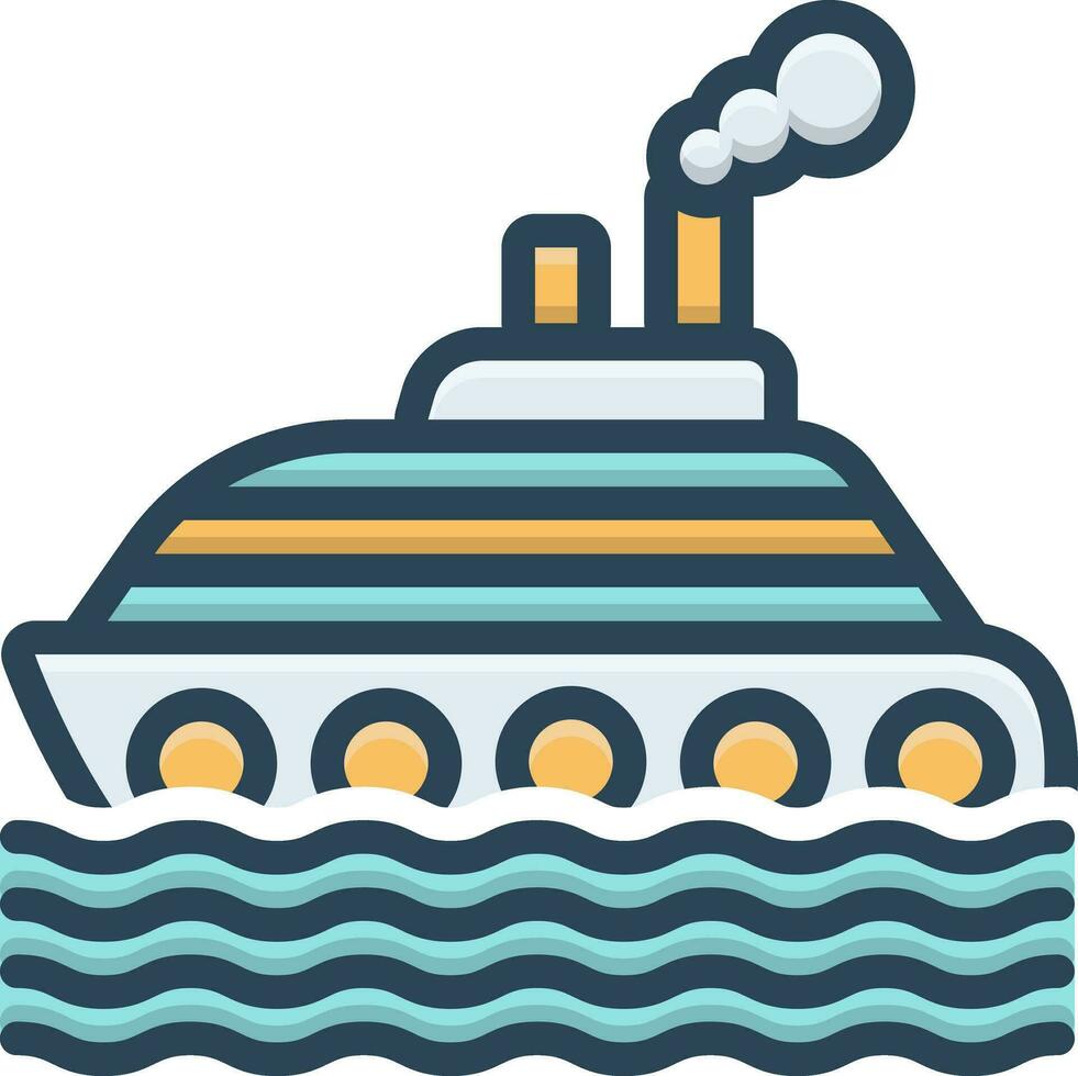 color icon for ship vector