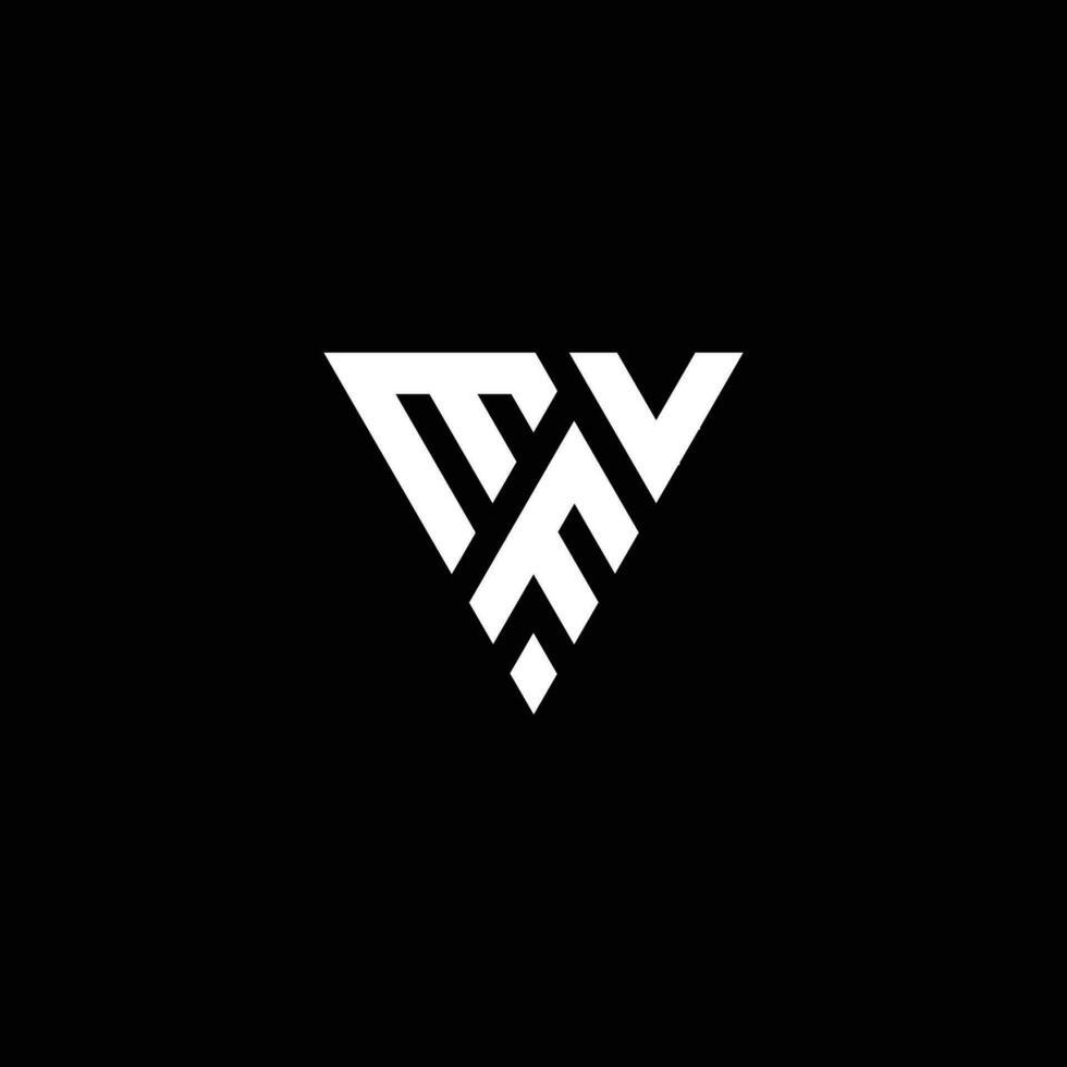initial m v f logo design illustration isolated black background vector