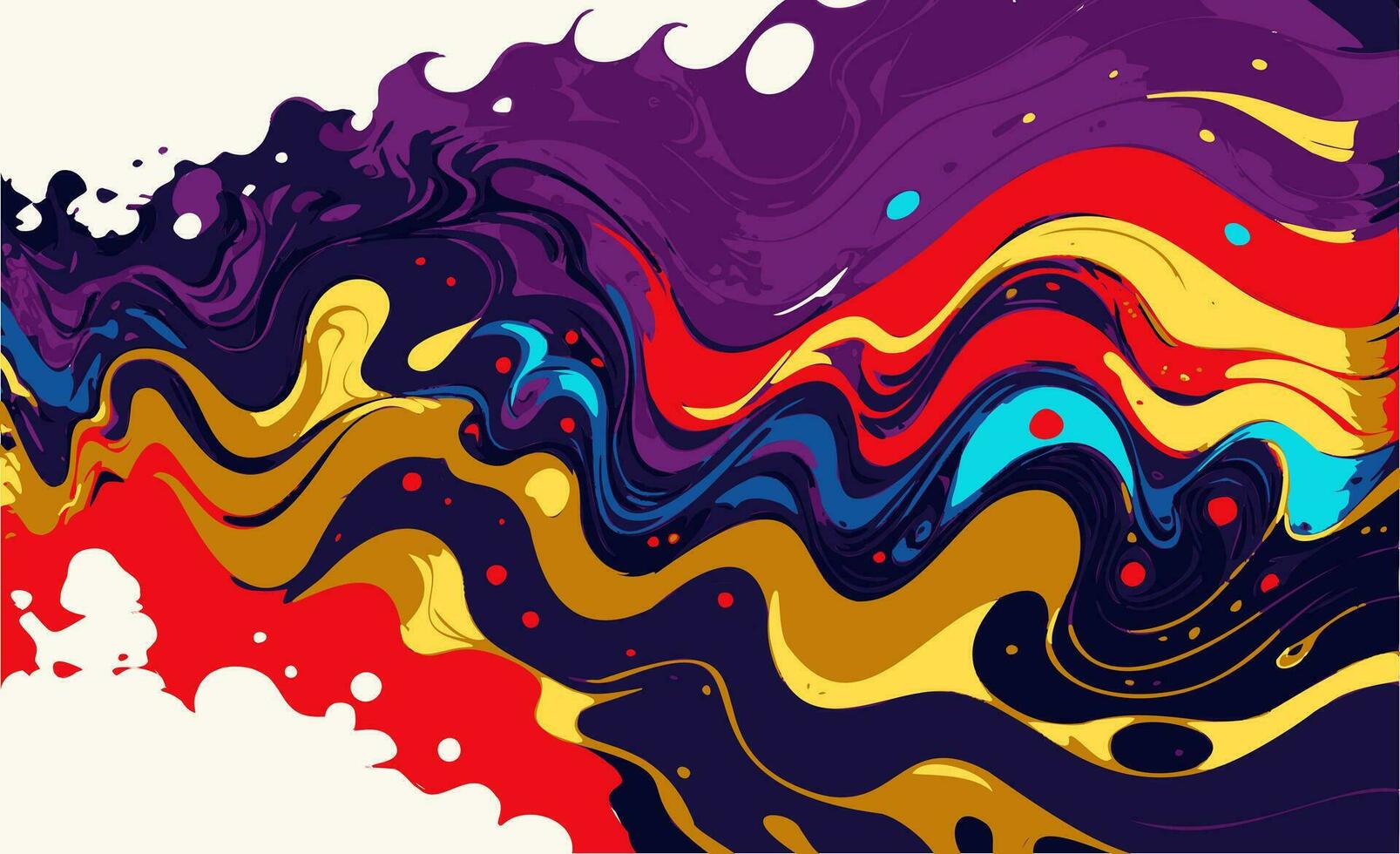 Rainbow colorful abstract background. Texture of flowing liquid paint in red, blue, yellow and purple colors. vector