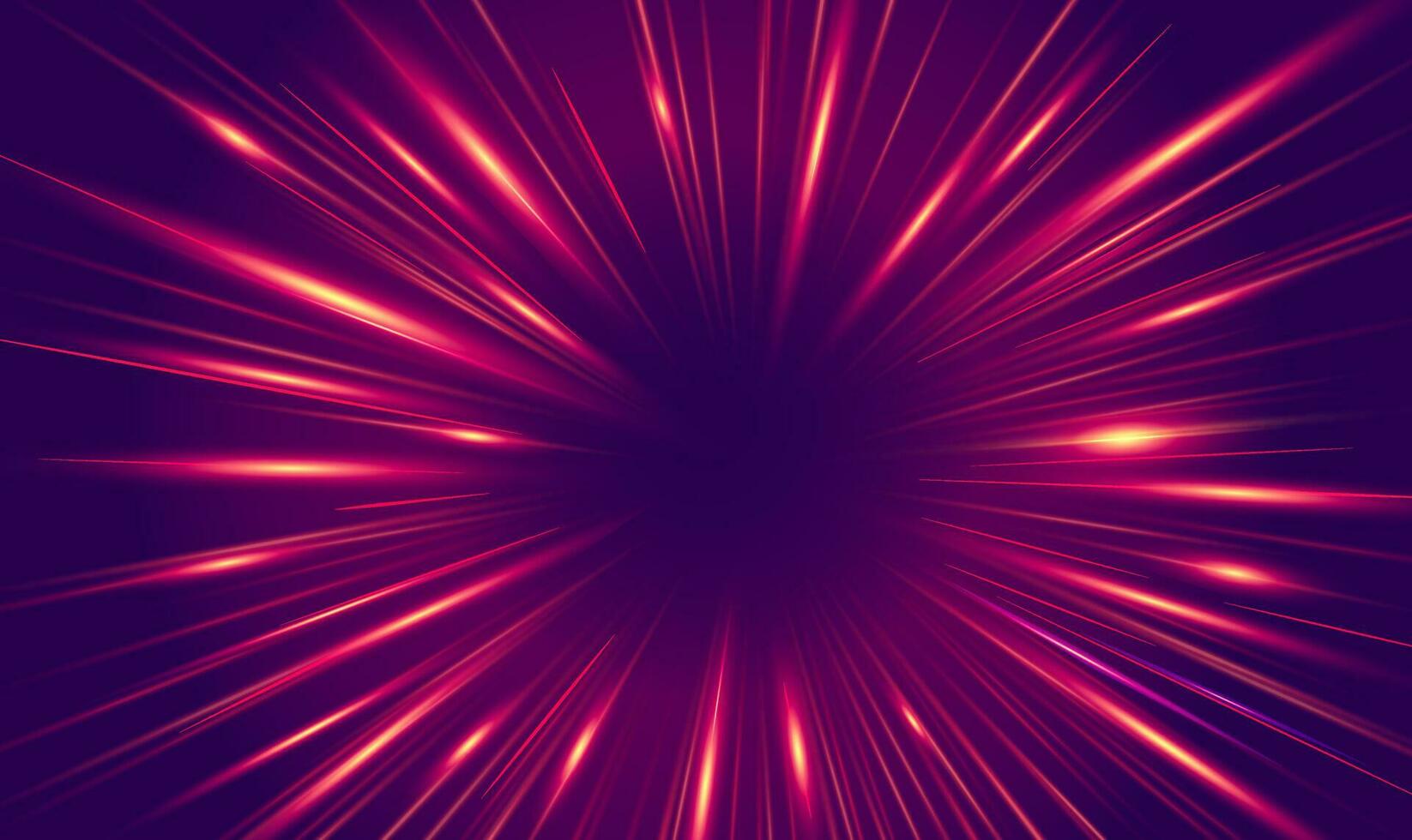 Red glowing lines and strong energy particles. vector