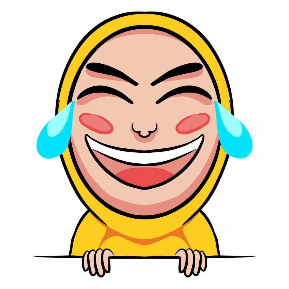The laughing while crying emoticon means that the emoticon is used for jokes and ridicule vector