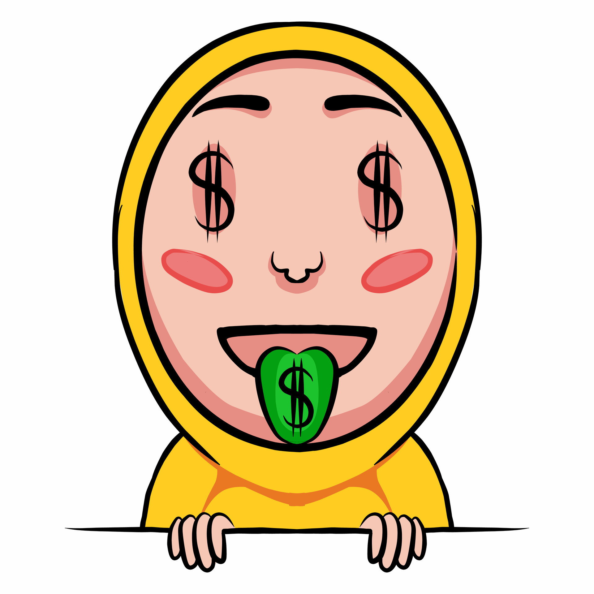 icon-with-a-green-tongue-sticking-out-there-is-a-dollar-sign-meaning