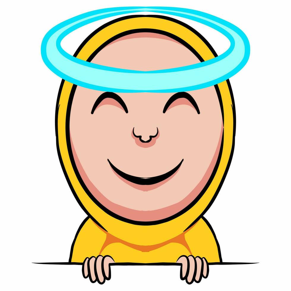 The smiling and has a circle of angels whose meaning symbolizes gratitude, blessed and a joke of feeling innocent vector