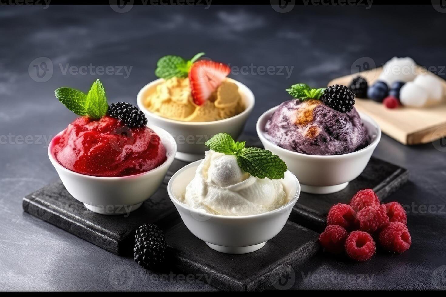 hyper realistic quality of patbingsu Korean shaved ice dessert photo
