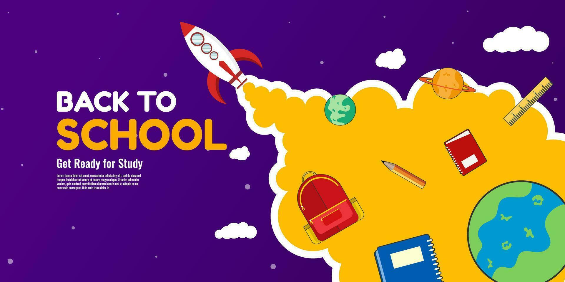 Back to school background with space design. Suitable for banner, poster, landing page, etc. Vector illustration