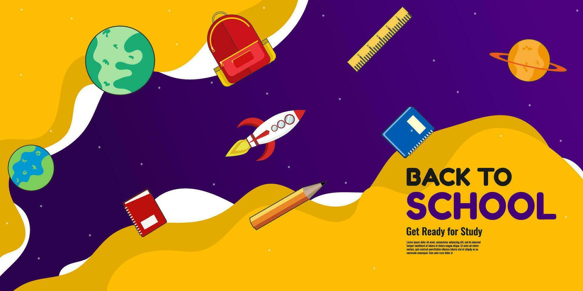 Back to school background with space design. Suitable for banner, poster, landing page, etc. Vector illustration