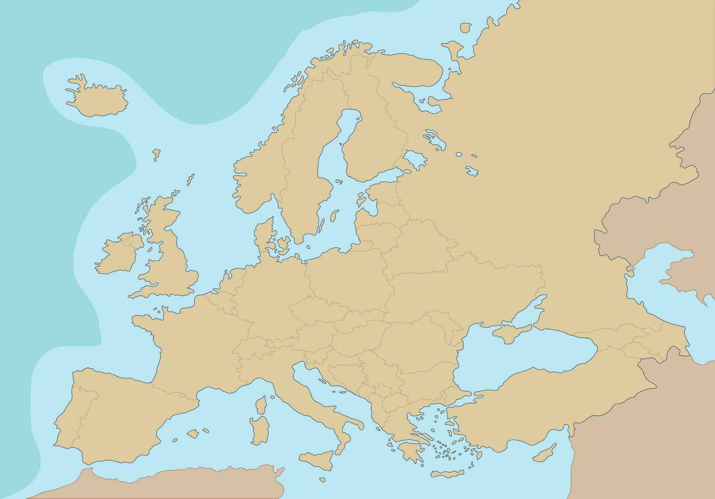 político mapa de Europa vector ilustración
