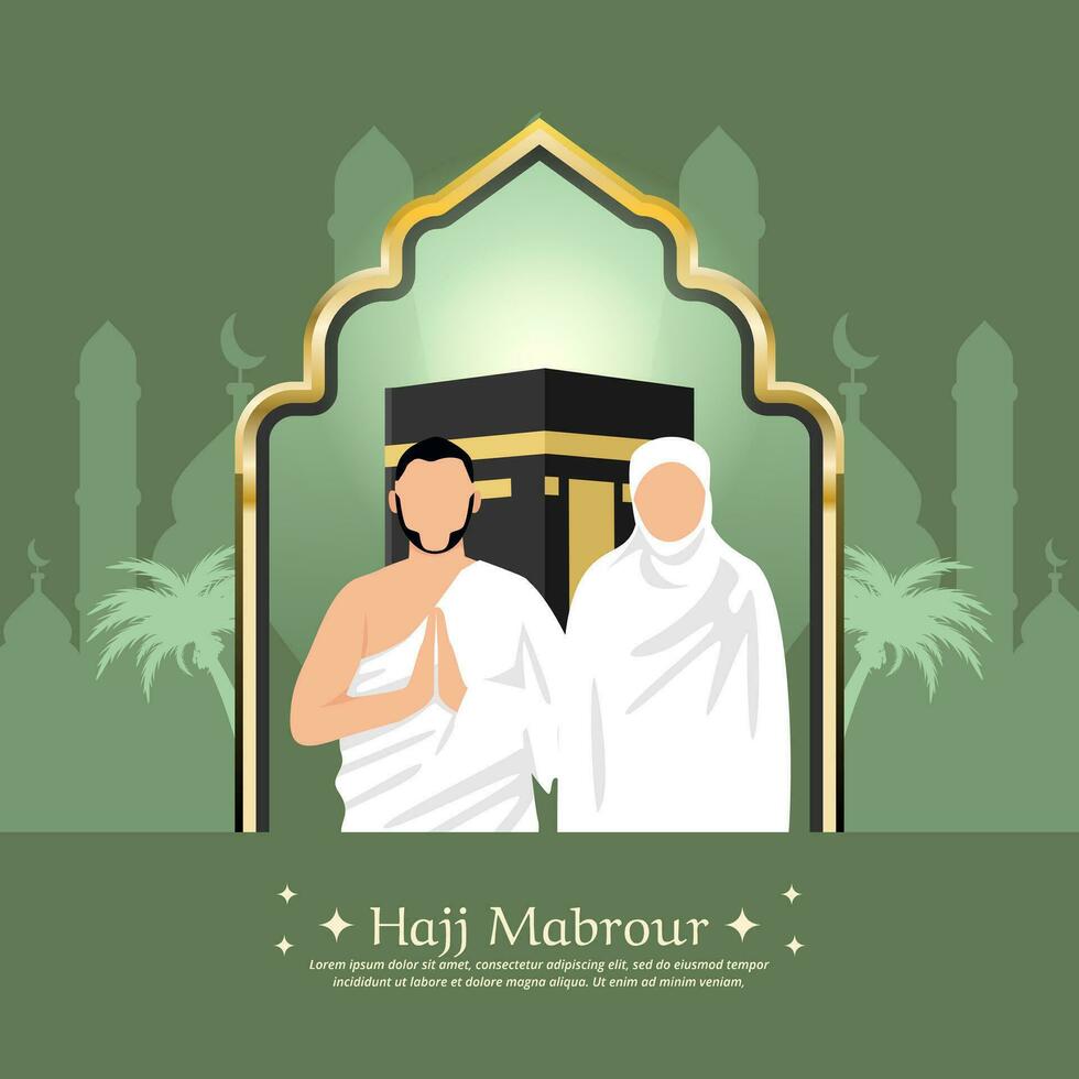 Hajj Mabrour Season and Eid al adha Islamic Artwork Template Design vector