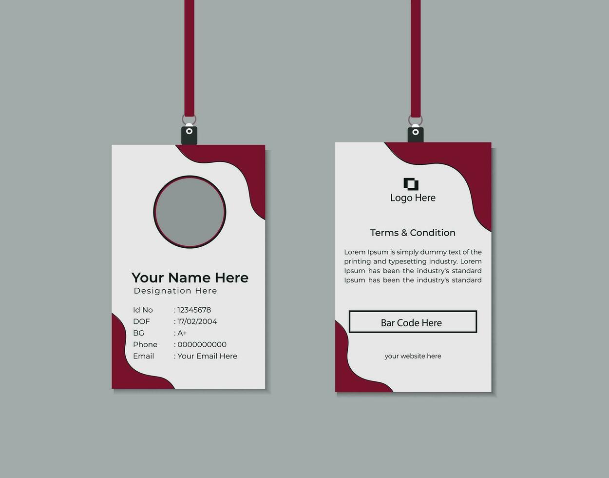 Professional Identity Card Template Vector