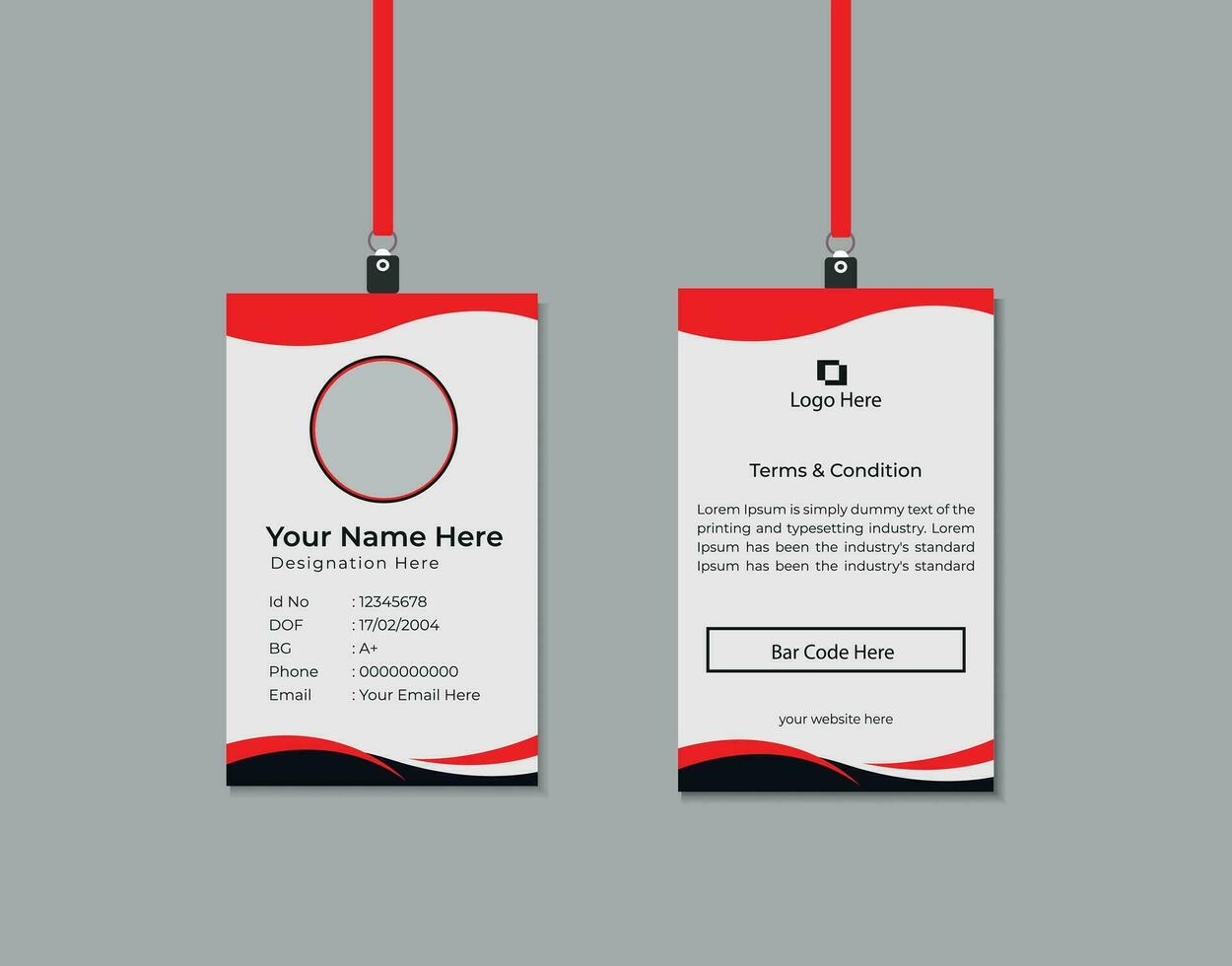 Abstract professional id card design templates for your employee vector