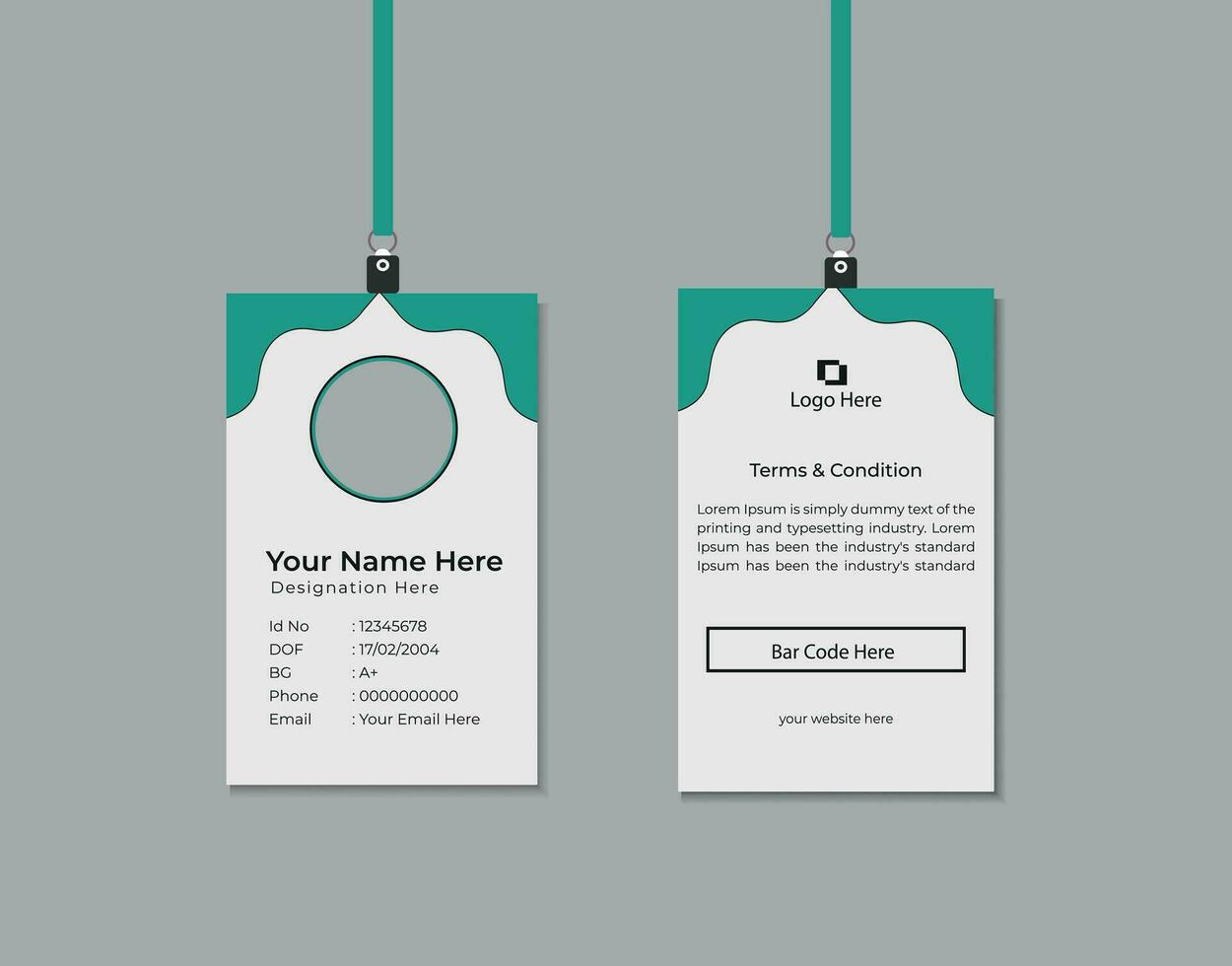 Modern and minimalist id card template. vector