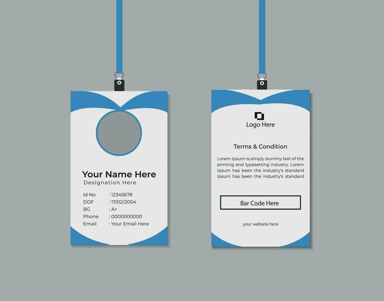 plantilla de tarjeta de identificación vector