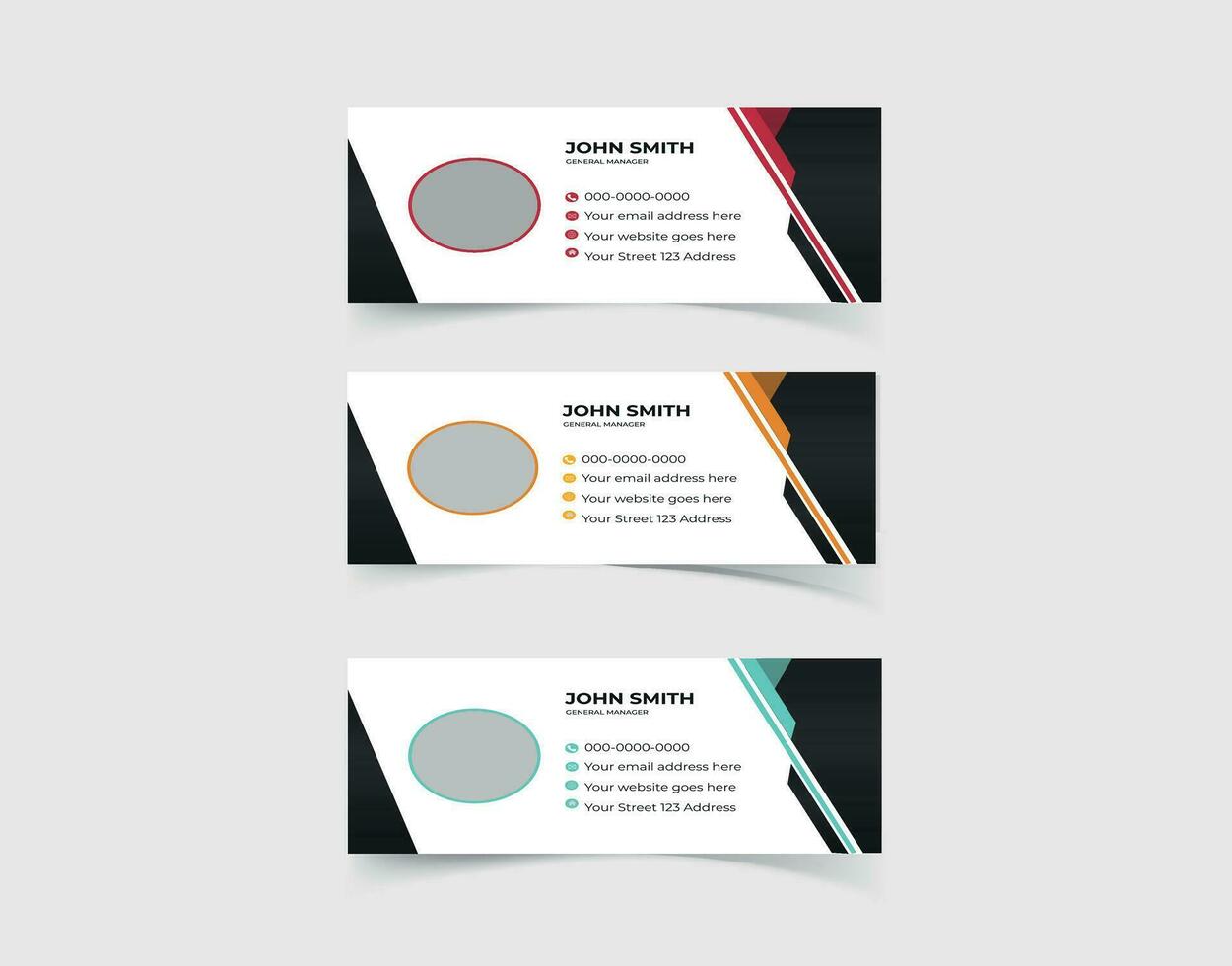 Corporate email signature banner vector template