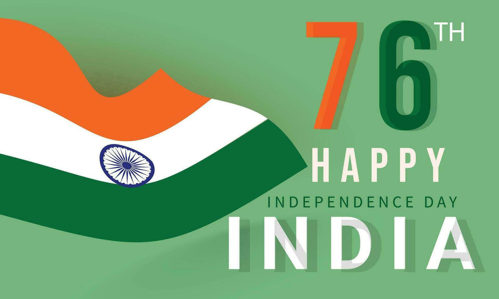 76 year Happy independence day India. background, banner, card, poster, template. Vector illustration.