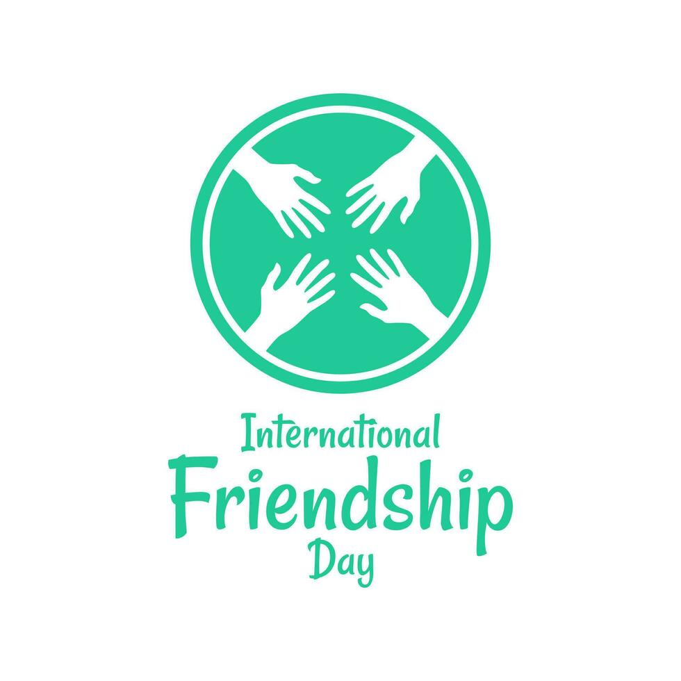 International Friendship Day with four hand drawn in flat design vector