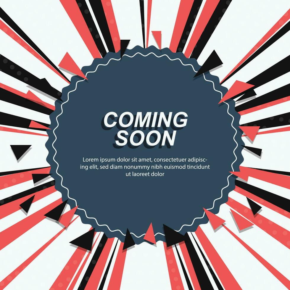 Coming soon background with colorful comic style. vector