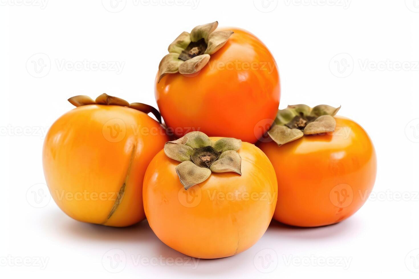 persimmons fruit white isolated background Food Photography AI Generated photo