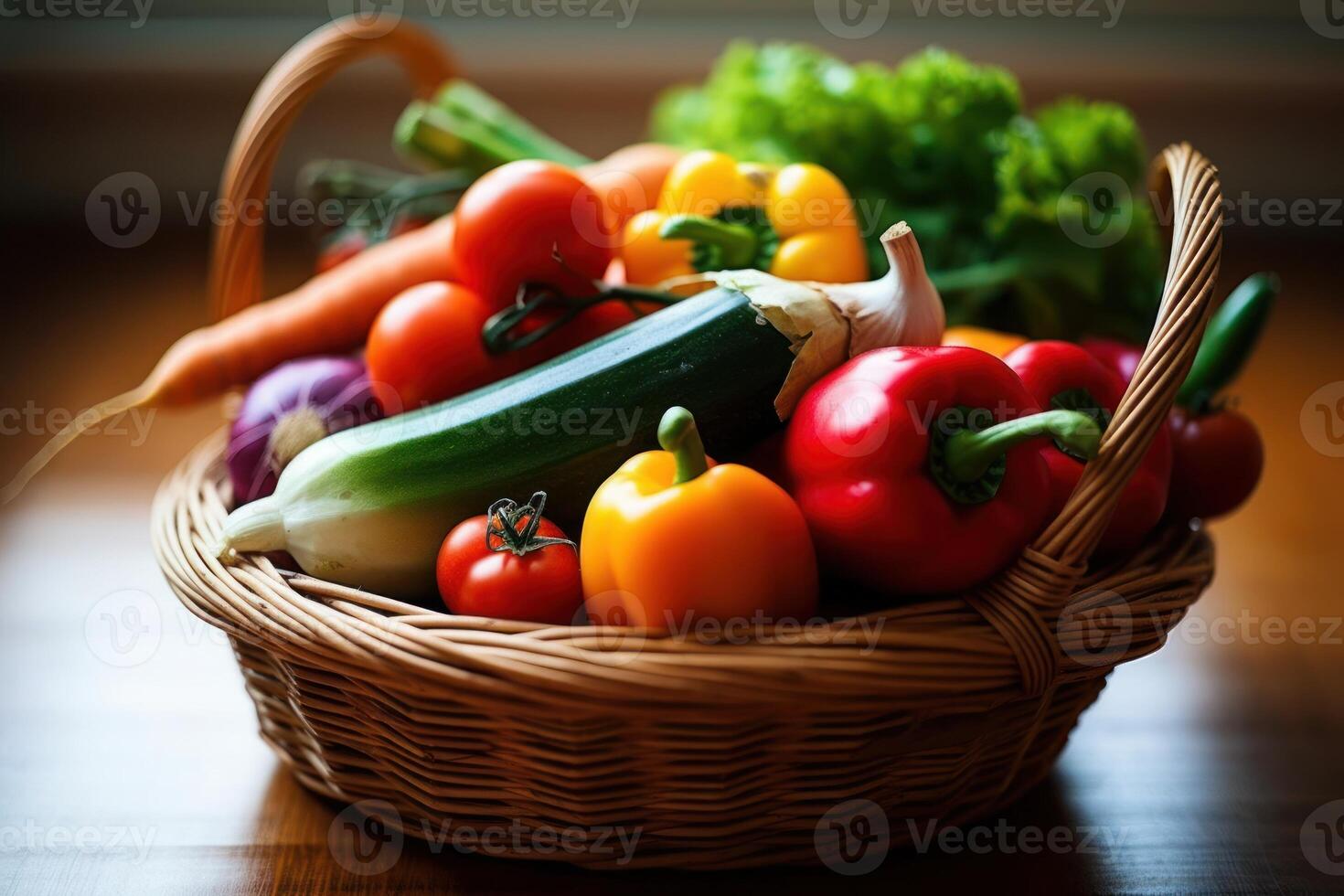 stock photo of mix vegetable on the basket Editorial food photography