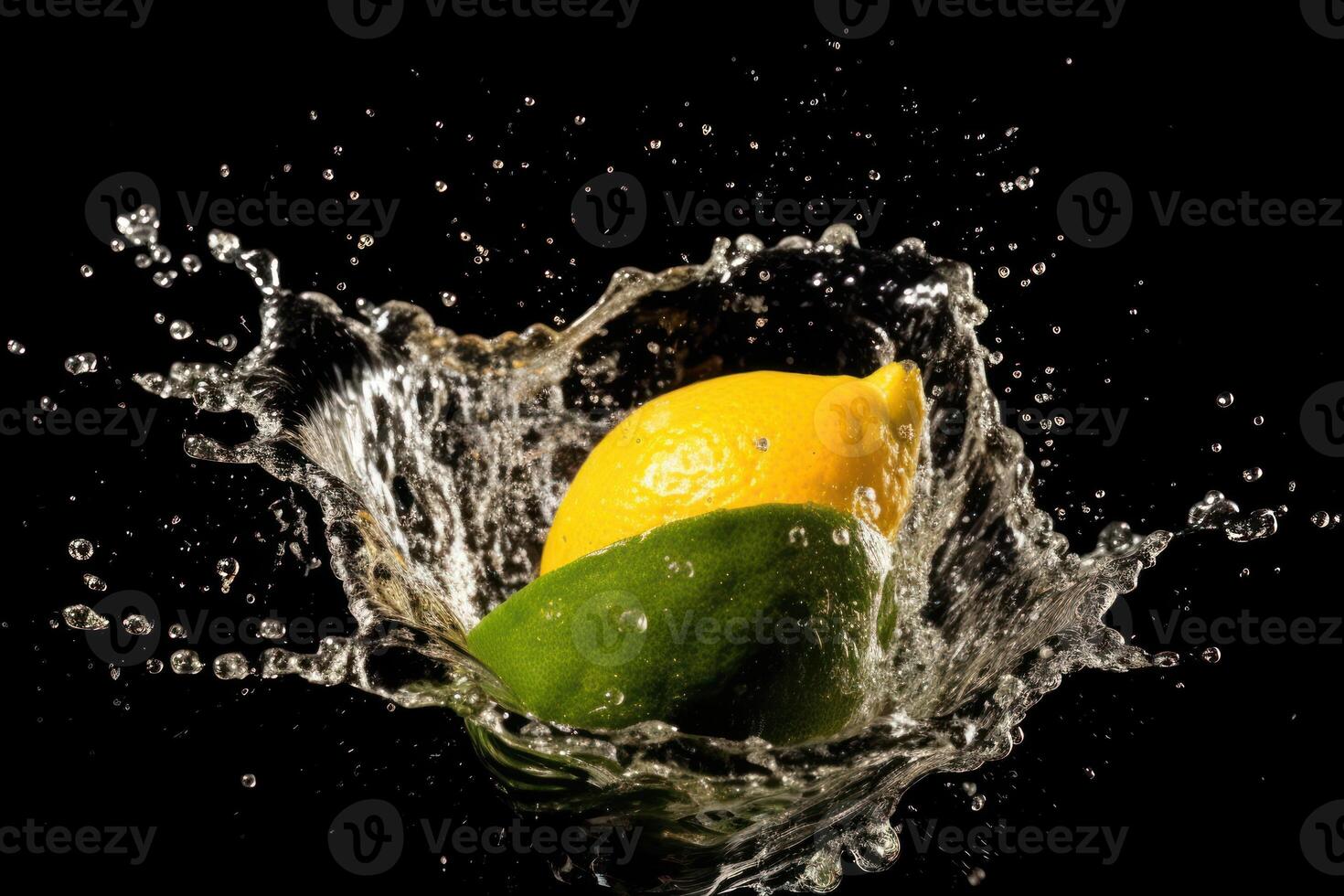 stock photo of water splash with sliced green mango food photography