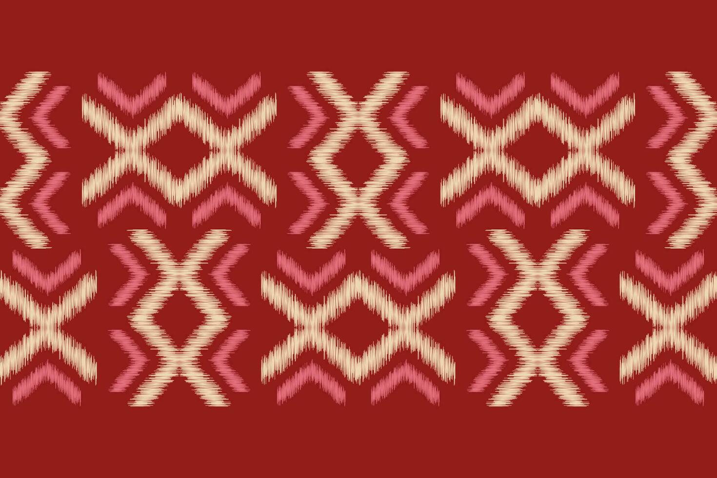 Ethnic Ikat fabric pattern geometric style.African Ikat embroidery Ethnic oriental pattern motifs red background. Abstract,vector,illustration.Texture,clothing,scraf,decoration,carpet,silk. vector