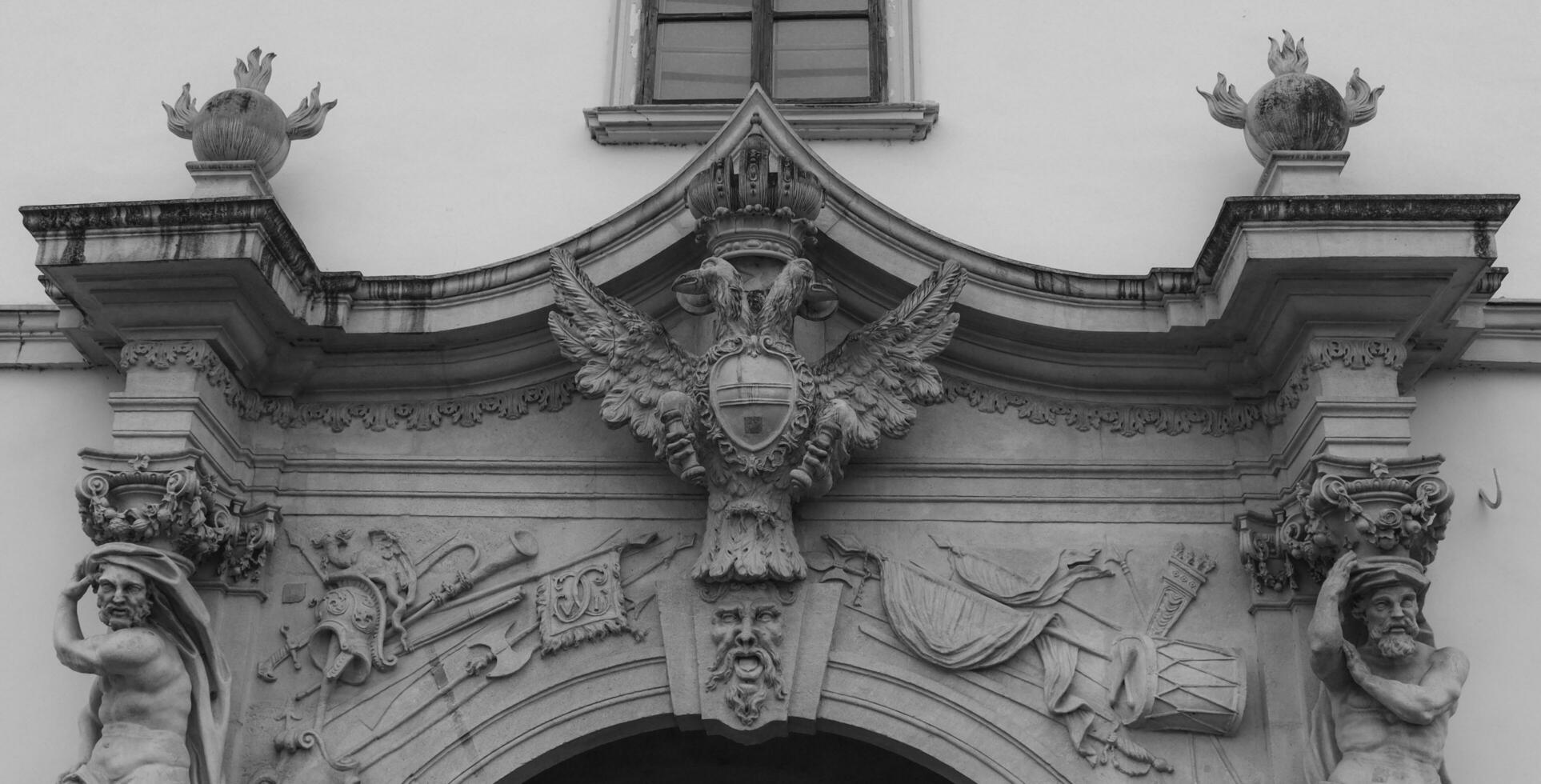 Different arhitectural details and scultures that can be found in the center of the fortress in Alba Iulia , Romania. photo