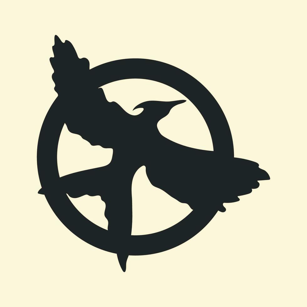 Bird sign Mockingjay. Vector illustration.