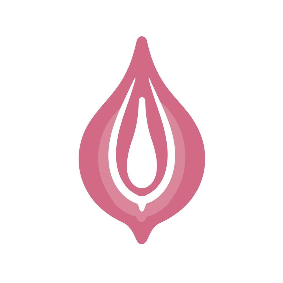 female vulva icon logo for gynecological health theme vector