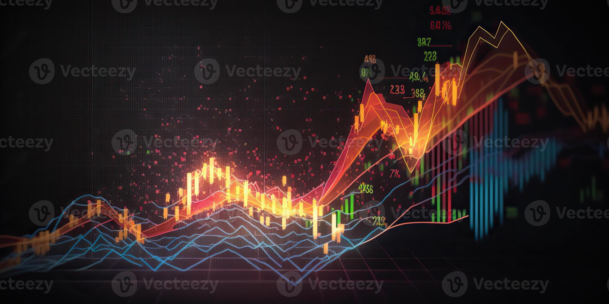 ai generativo. ai generado. negocio gráfico datos forex valores Finanzas Grapgh. márketing ingresos estadística. gráfico Arte foto