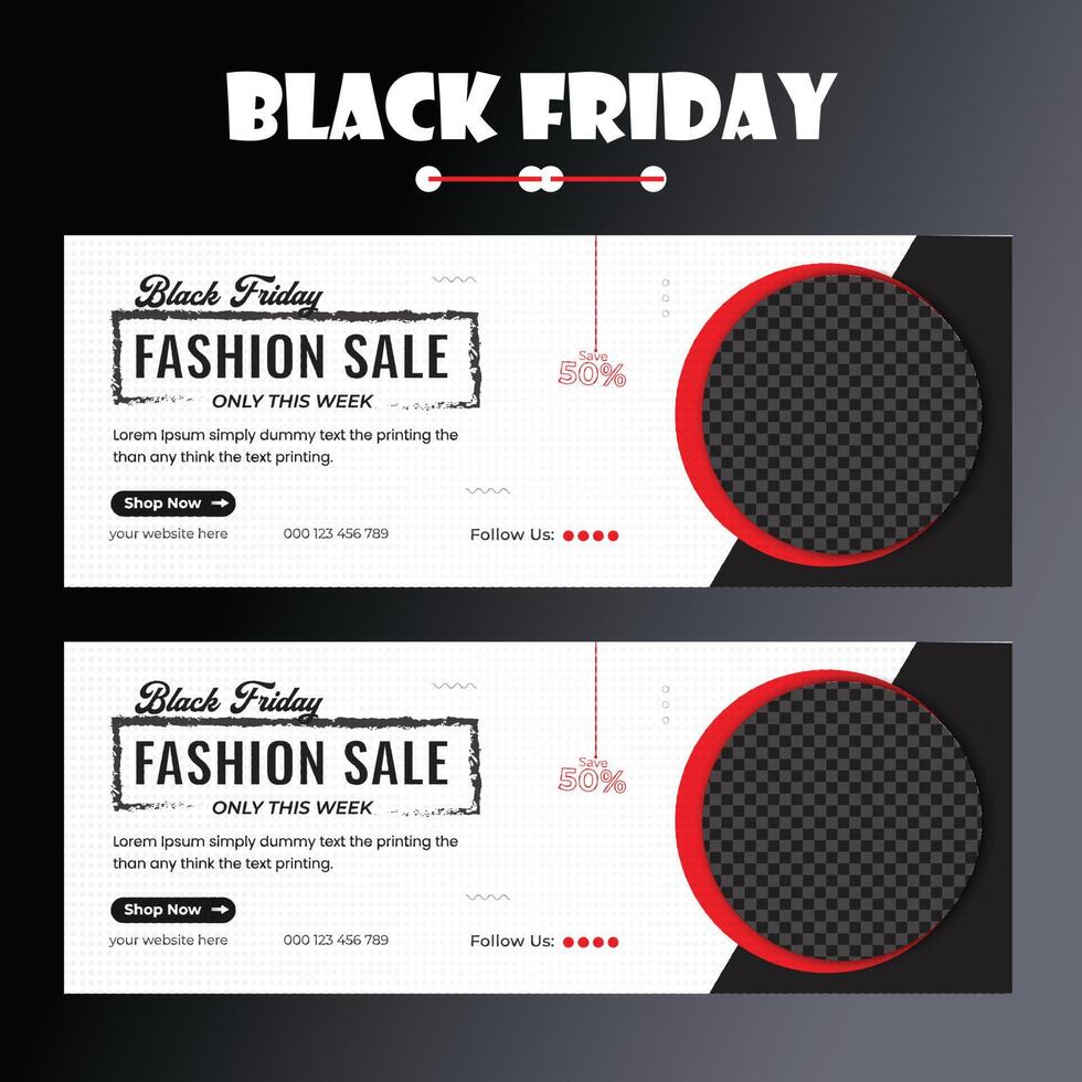 Black Friday timeline cover weekend sale social media banner design free download Free Vector