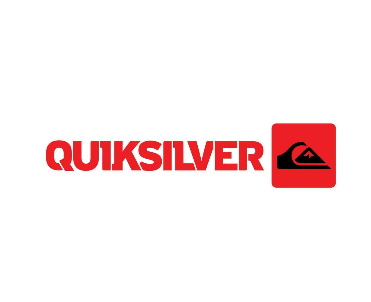 Quiksilver símbolo marca ropa nombre rojo y negro logo diseño icono resumen vector ilustración