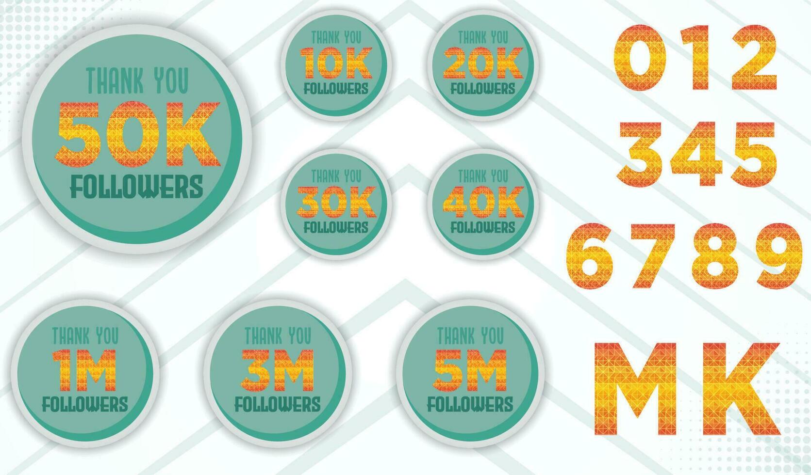Set collection Thank you Followers for social networks, promotion and advertising. vector