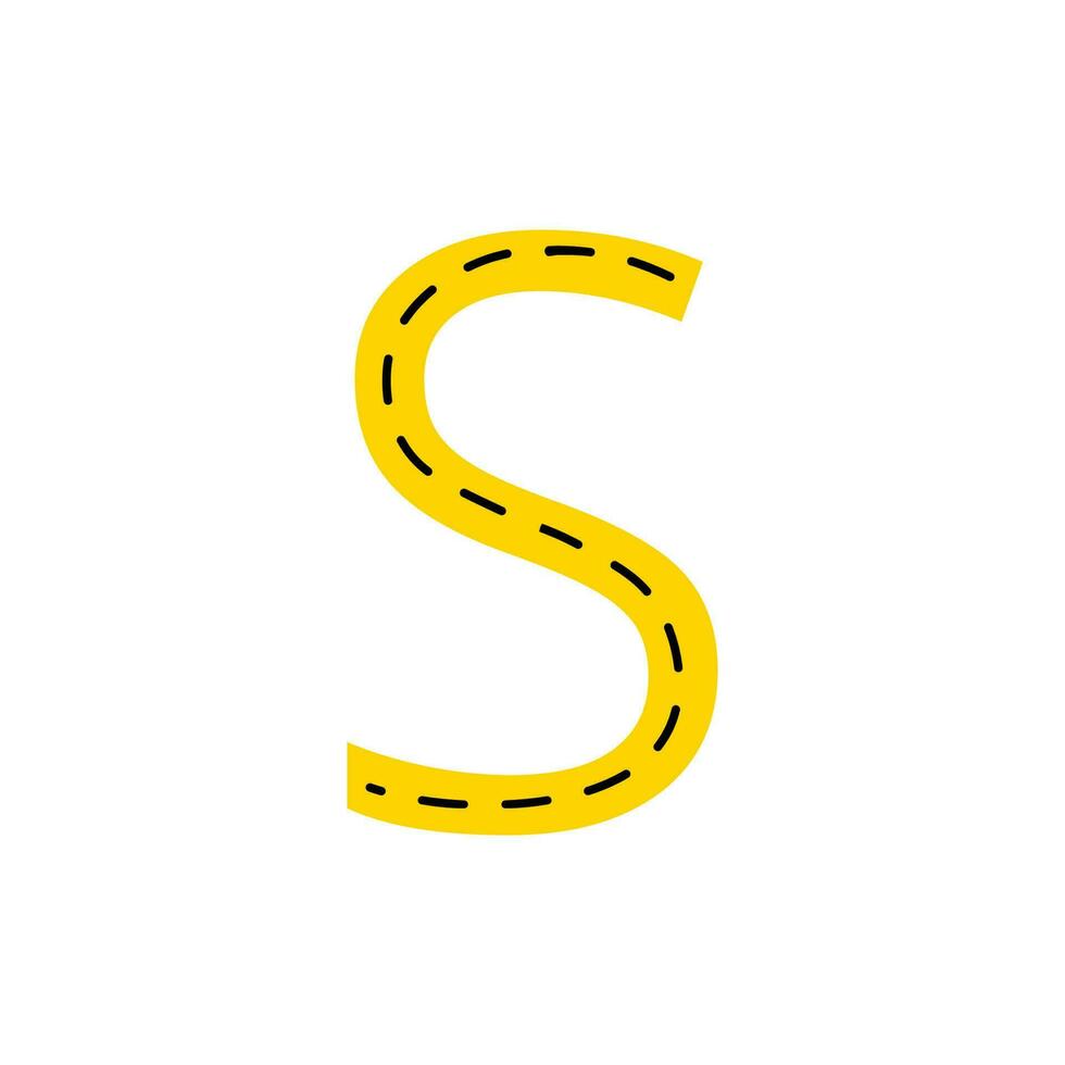 S Letter tracing.English alphabet tracing worksheet vector