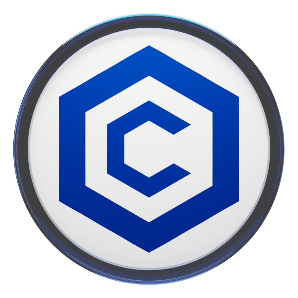Cronos ,CRO Glass Crypto Coin 3D Illustration png