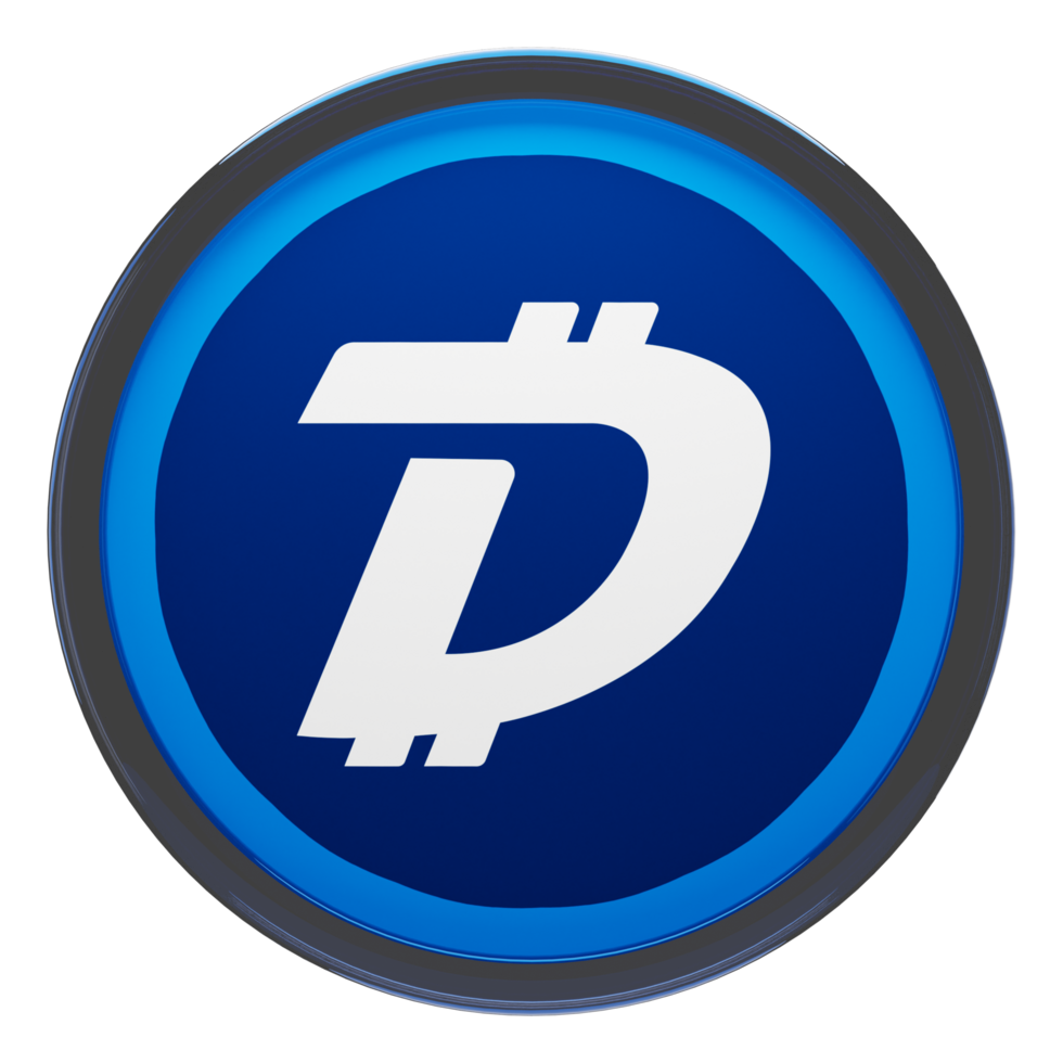 digibyte ,dgb vidro criptografia moeda 3d ilustração png