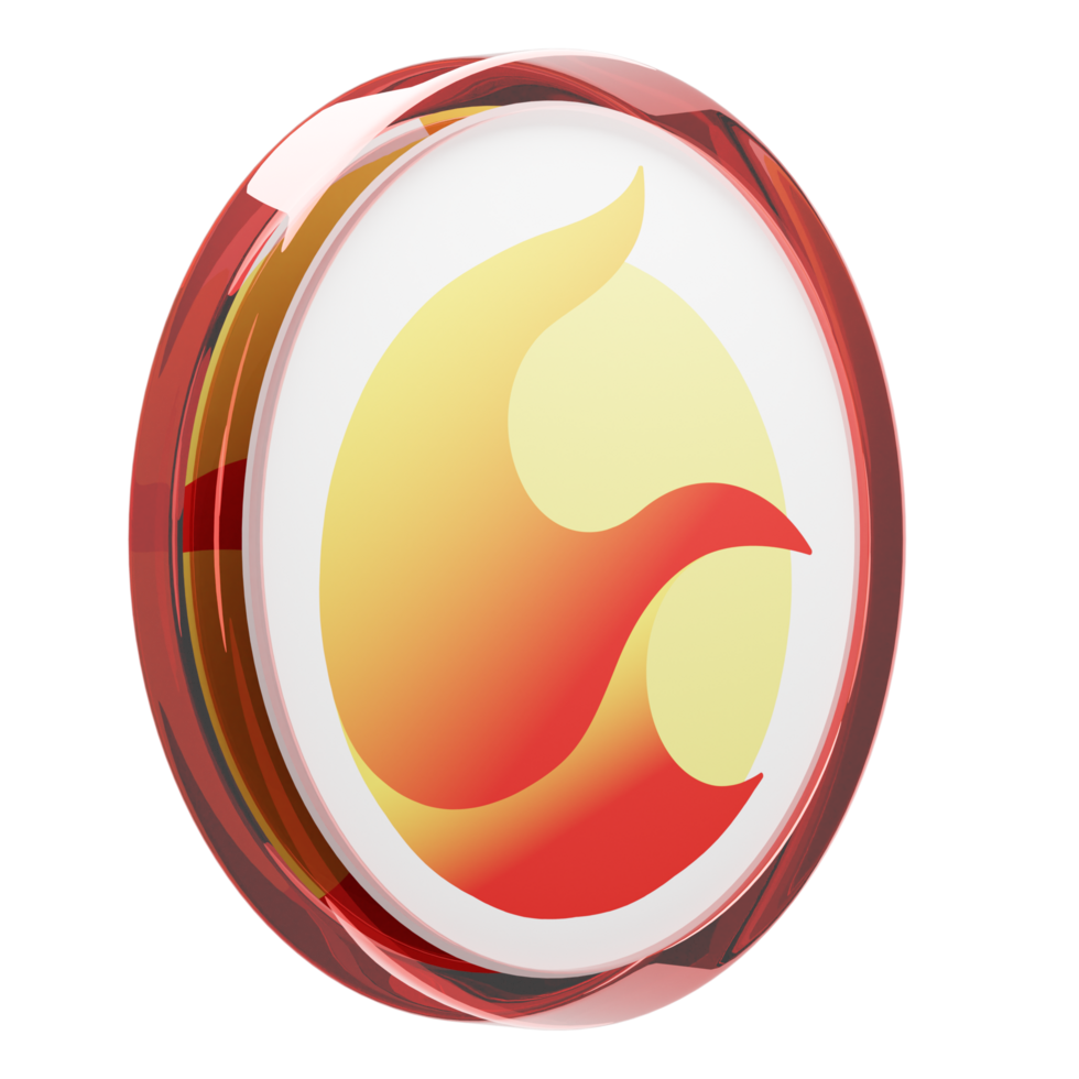 Terra ,LUNA Glass Crypto Coin 3D Illustration png