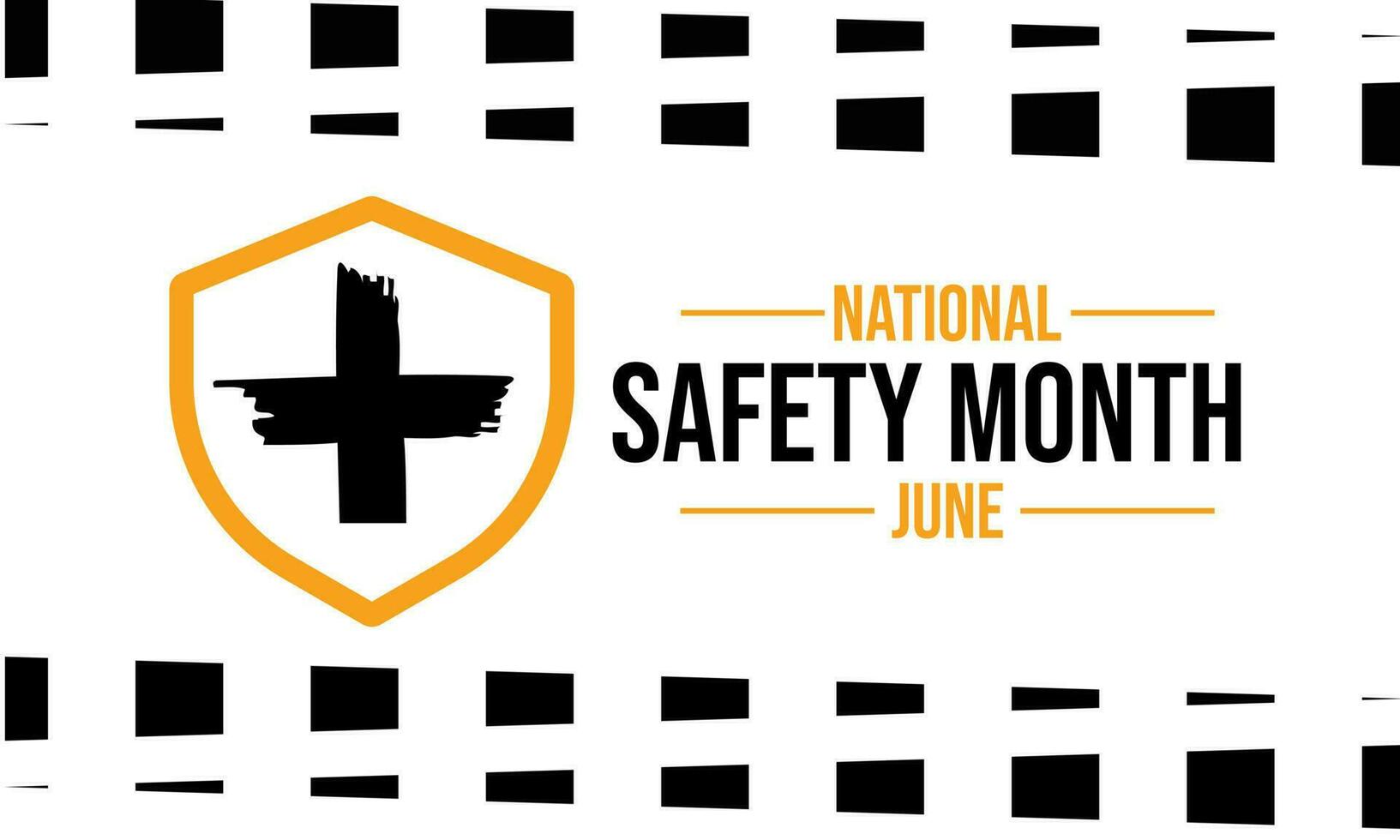 National Safety Month in June. Annual month-long celebrated in United States vector