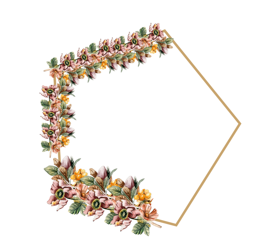 bloemen herfst lauwerkrans, voor kaart, achtergrond. waterverf illustratie. tekenfilm hand- getrokken achtergrond met bloem voor ontwerp. perfect voor bruiloft uitnodiging. png