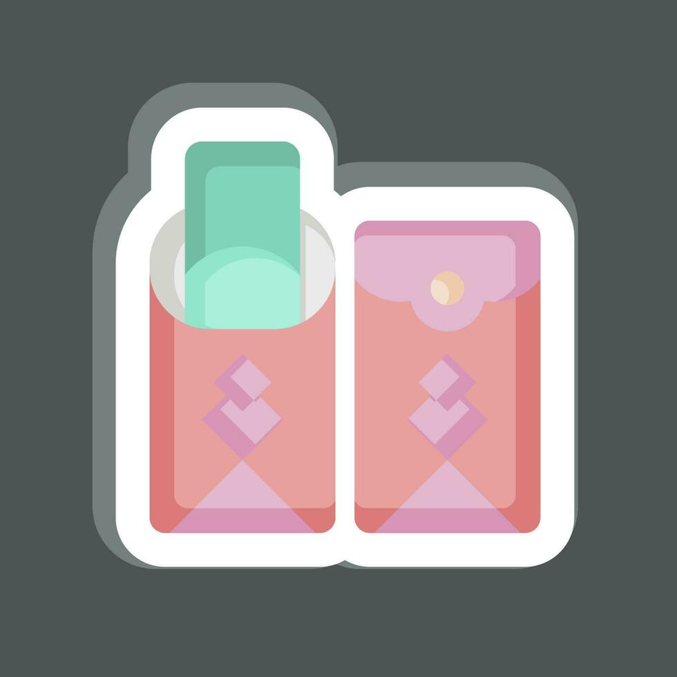 Sticker Angpao. related to Chinese New Year symbol. simple design editable vector