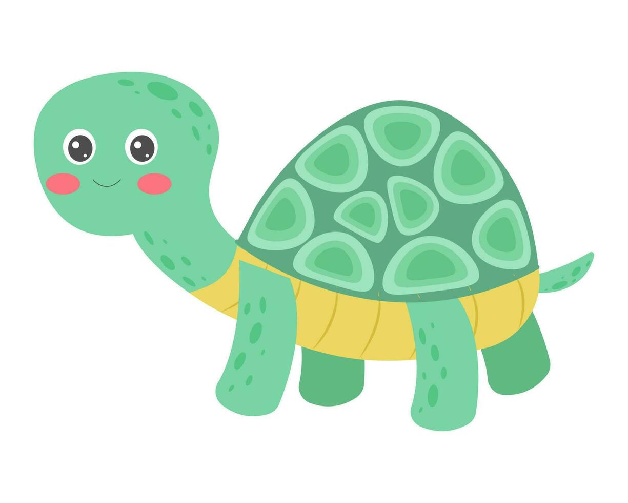 Cute turtle. Pelagian. Vector illustration.