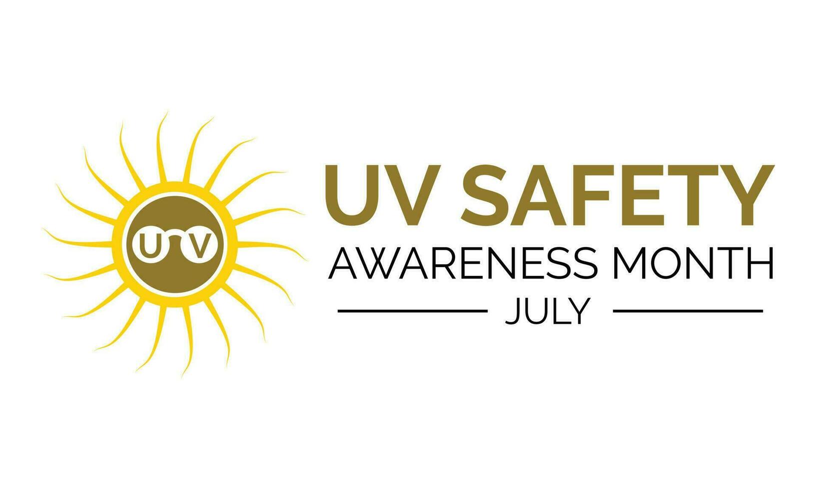 UV safety month is observed every year in July . it is responsible for summer tans and sunburns. Vector illustration