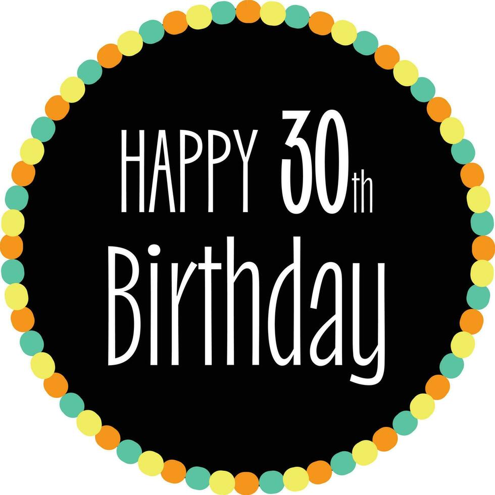 Happy Birthday 20th, 30th, 40th, 50th, 60th, 70th, 80th, 90th - Celebration vector