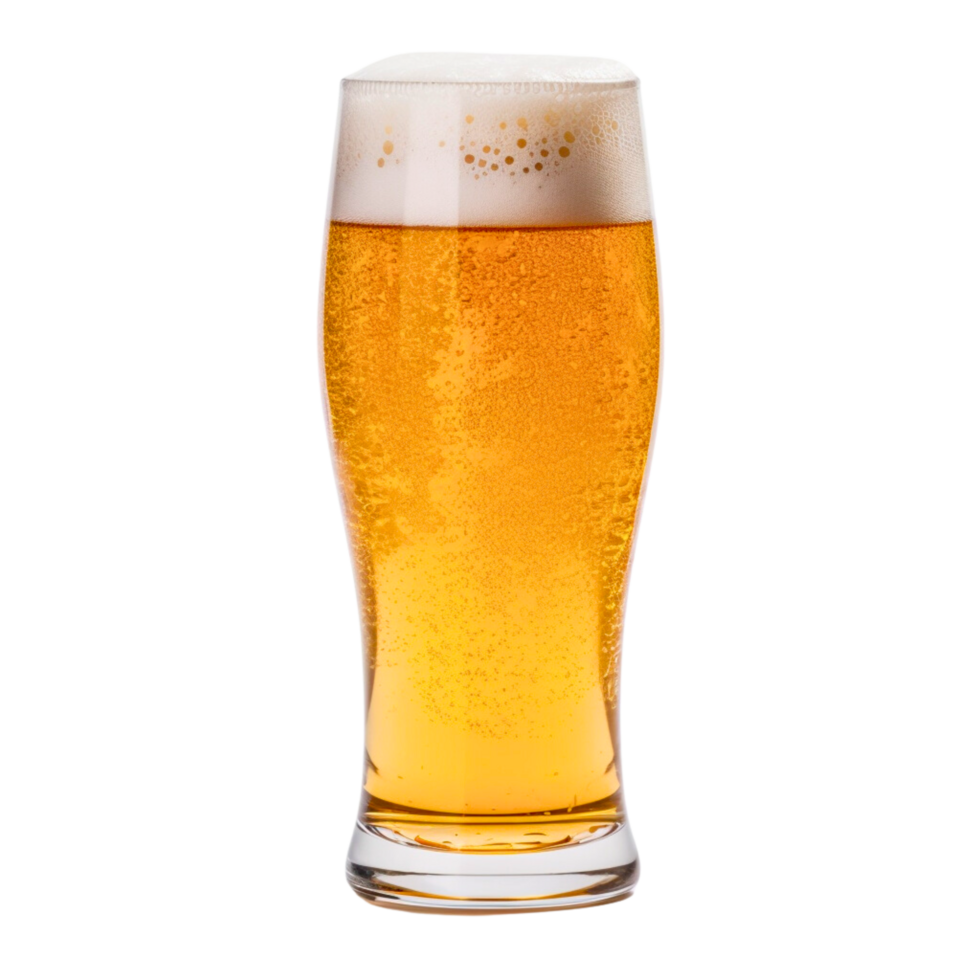 a frosty glass filled to the brim with a crisp, amber-hued beer. Tiny bubbles cling to the sides, hinting at the effervescence within. png