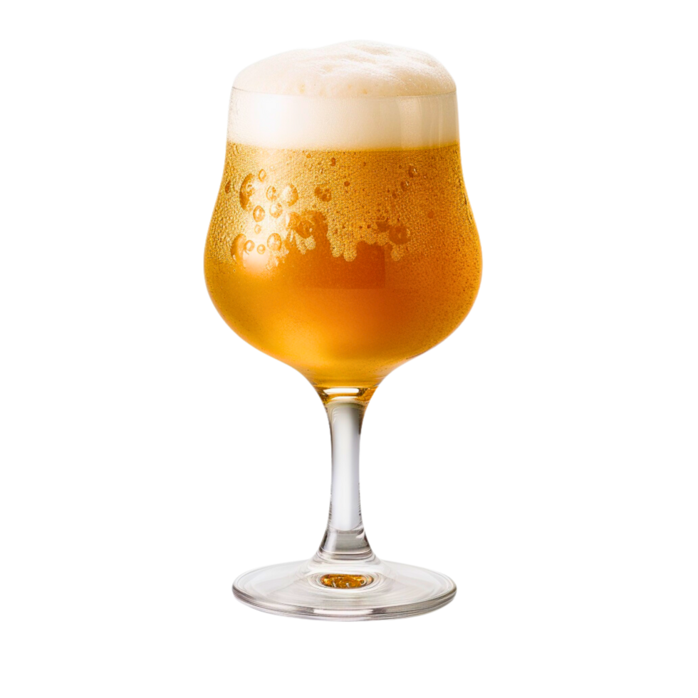 a frosty glass filled to the brim with a crisp, amber-hued beer. Tiny bubbles cling to the sides, hinting at the effervescence within. png