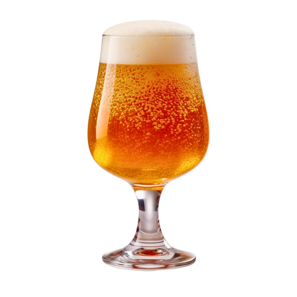 ai généré une glacial verre rempli à le bord avec une croustillant, couleur ambrée bière. minuscule bulles se cramponner à le côtés, allusion à le effervescence dans.png png