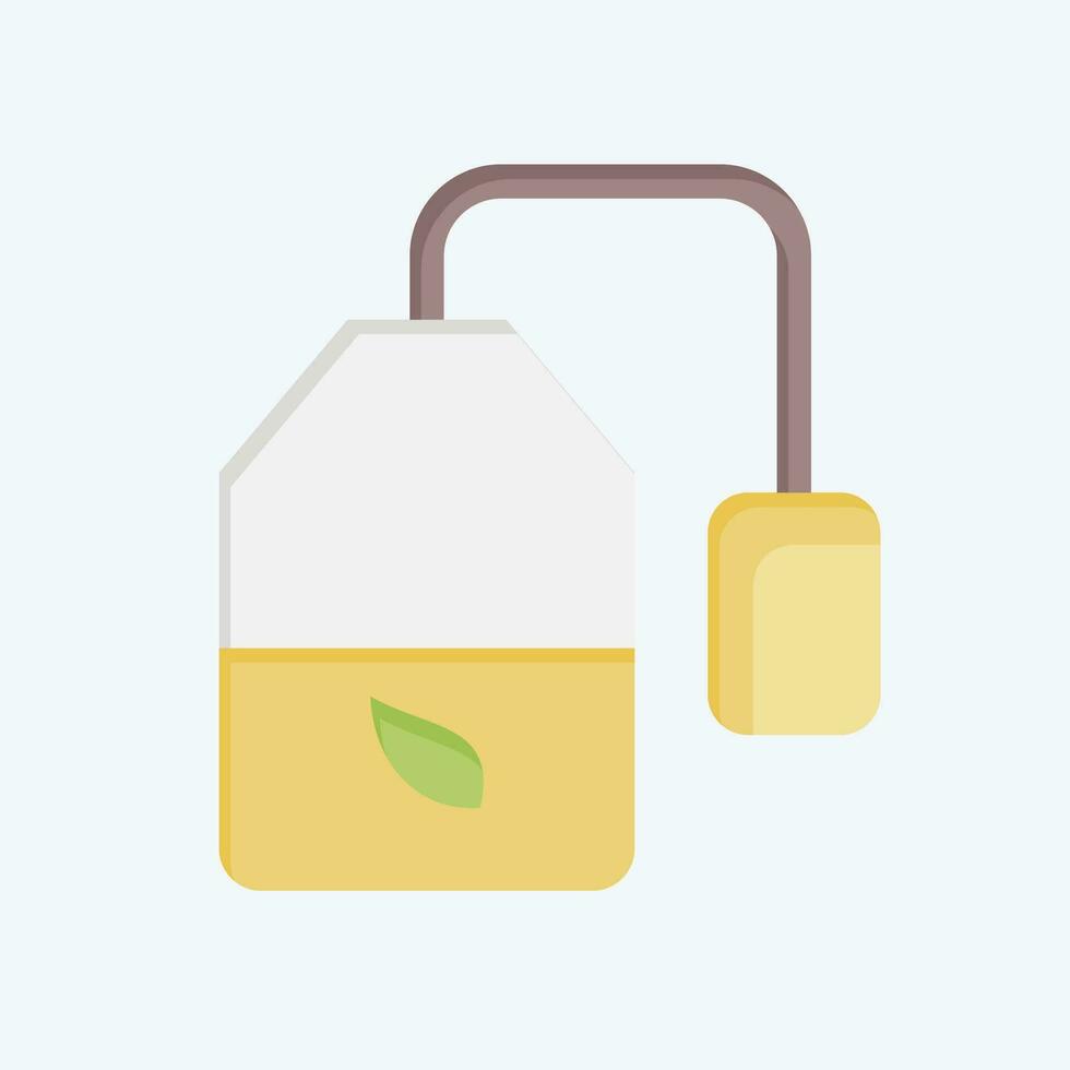 Icon Tea Bag 2. related to Tea symbol. flat style. simple design editable. simple illustration. green tea vector