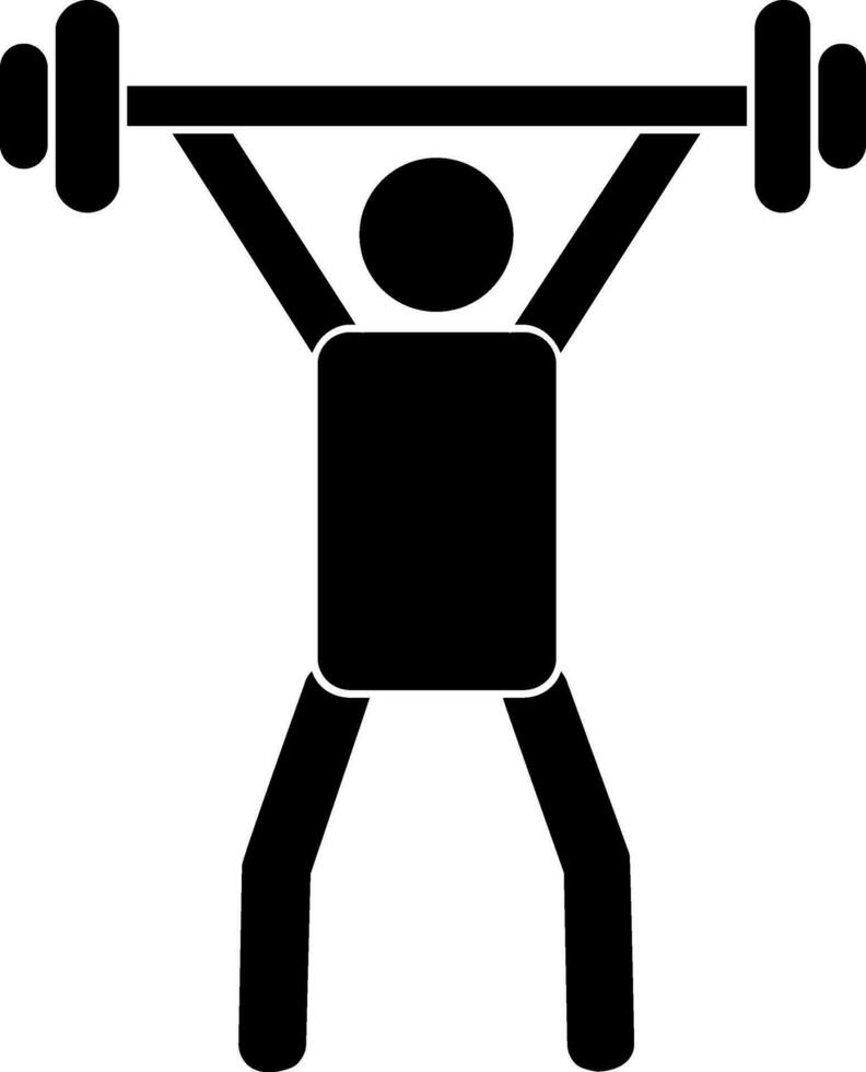 Weightlifting icon for olympic game in glyph style. vector