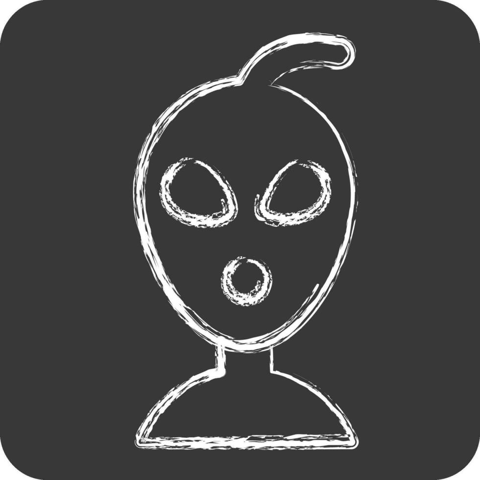 Icon Allien. related to Space symbol. chalk Style. simple design editable. simple illustration vector